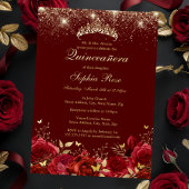 フォイル金ゴールドレッドフローラバタフライティアラキンセアニェラ 箔招待状