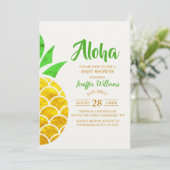 フォイル金ゴールド幾何学パイナップル |ベビーシャワー  招待状 (スタンド正面)