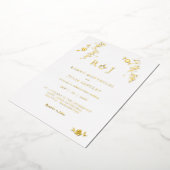 フォイル金箔ロマンチック結婚フローラ 箔招待状 (回転した状態)