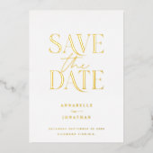 フォイル非エレガント写真植物保存日 箔招待状 (正面)