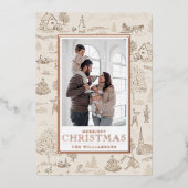 フォイル12日のクリスマストイレホリデーフォトカード 箔招待状 (正面)