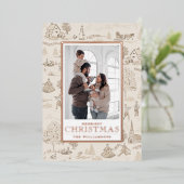 フォイル12日のクリスマストイレホリデーフォトカード 箔招待状 (立ち正面)