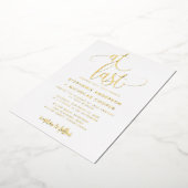 フォイル・アット・ラブリースクリプトタイポグラフィ結婚ズ 箔招待状 (回転した状態)