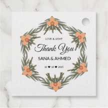 フォイル ウェディング フェイバータグ – 愛と光 カスタム付き