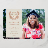 フォイル/オイスター法律学校卒業発表 箔招待状 (正面)