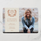 フォイル/オイスターJD法はかりで測卒業発表 箔招待状 (正面)