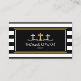 フォイル・クロス・トリオ・ストライプの宗教 名刺