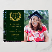 フォイル+グリーンロースクール卒業発表 箔招待状 (正面)