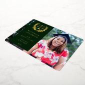 フォイル+グリーンロースクール卒業発表 箔招待状 (回転した状態)