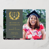 フォイル/グリーン法科卒業発表 箔招待状 (正面)