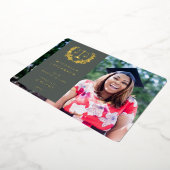 フォイル/グリーン法科卒業発表 箔招待状 (回転した状態)