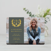 フォイル/グリーンJD法はかりで測卒業発表 箔招待状 (立ち正面)