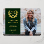 フォイル/グリーンJD法はかりで測卒業発表 箔招待状 (正面)