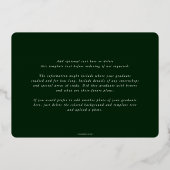 フォイル/グリーンJD法はかりで測卒業発表 箔招待状 (裏面)