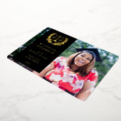 フォイル+ブラックロースクール卒業発表 箔招待状 (回転した状態)