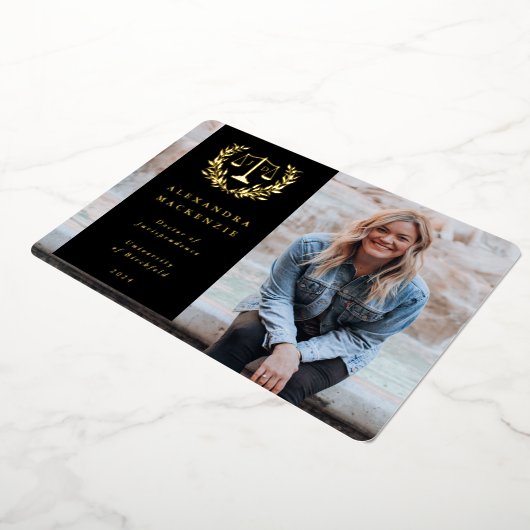 フォイル/ブラックJD法はかりで測卒業発表 箔招待状 (回転した状態)