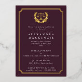 フォイル+ブルゴーニュJDロースクール卒業パーティー 箔招待状 (正面)