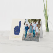 フォイル#1パパフォームフィンガーファーズデイフォトカード 箔グリーティングカード (正面)