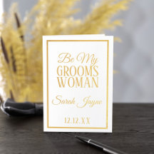 フォイルBe My Groomswoman Request Proposal Card