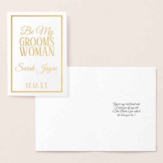 フォイルBe My Groomswoman Request Proposal Card 箔カード (ディスプレー)