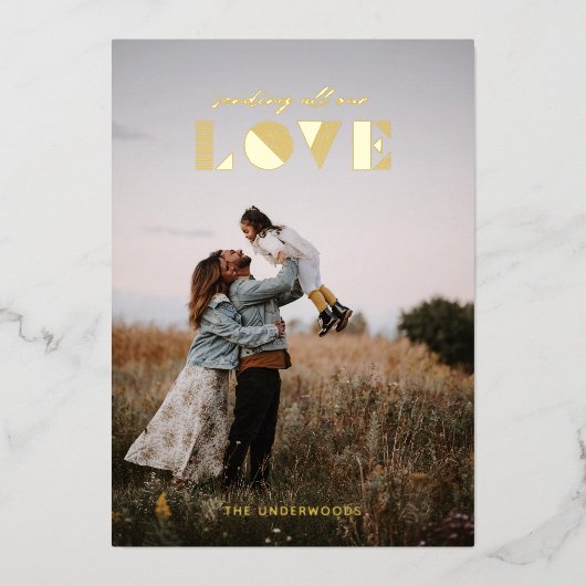 フォイルgeoラブオーバーレイバレンタインデーカード 箔シーズンカード (正面)