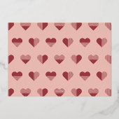 フォイルGeo Love 4-Photoバレンタインデーのカード – 桃 箔シーズンカード (裏面)