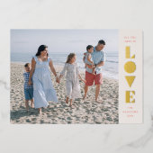 フォイルGeo Love Valentine's Dayフォトカード – サーモン 箔シーズンカード (正面)