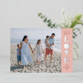 フォイルGeo Love Valentine's Dayフォトカード – Peach 箔シーズンカード (立ち正面)