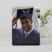 フォイルJD法はかりで測卒業写真発表 箔招待状 (立ち正面)