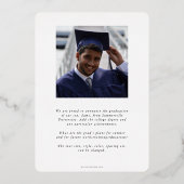 フォイルJD法はかりで測卒業写真発表 箔招待状 (裏面)