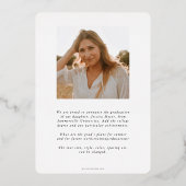 フォイルJD法はかりで測卒業写真発表 箔招待状 (裏面)