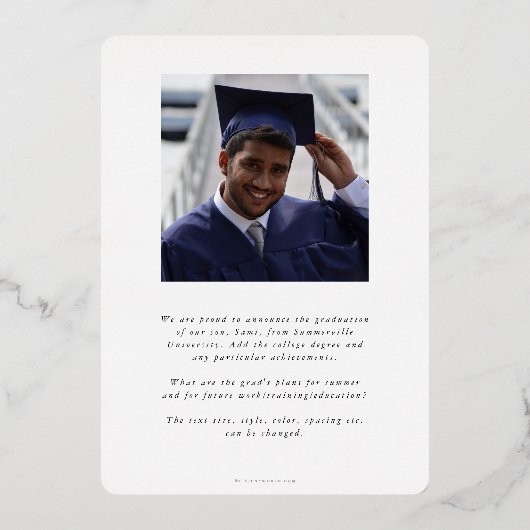 フォイルMDアスクレピウス卒業写真発表 箔招待状 (裏面)