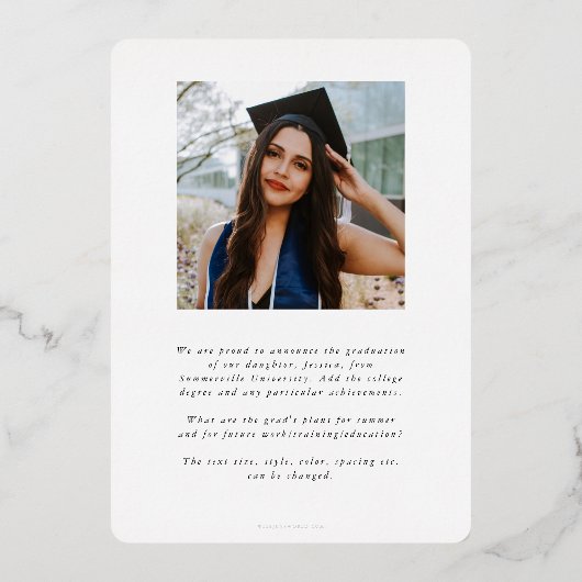 フォイルMDアスクレピウス卒業写真発表 箔招待状 (裏面)