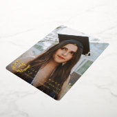 フォイルMDカドゥセウス卒業写真の発表 箔招待状 (回転した状態)