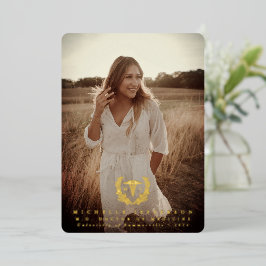 フォイルMDカドゥセウス卒業写真の発表 箔招待状