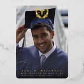 フォイルMDカドゥセウス卒業写真の発表 箔招待状 (正面)