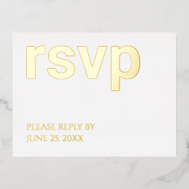 フォイルRSVPシンプルのスタイリッシュ食事の選択はがき 箔招待状ポストカード