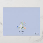 フォイルRSVP水彩フローラディナ結婚ーズカード 箔シーズンポストカード (裏面)