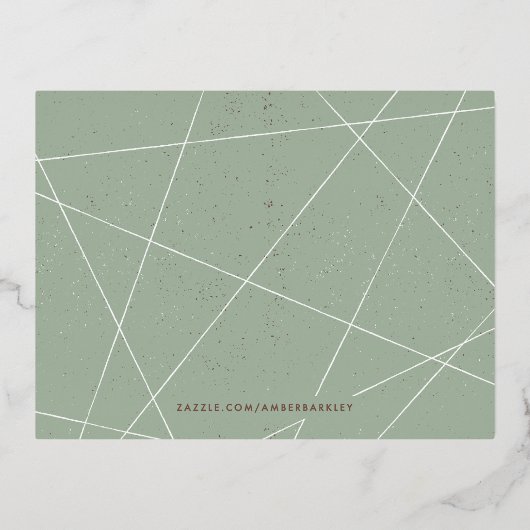 フォイルThe Jet Set旅行用文房具カード – Mint 箔招待状ポストカード (裏面)