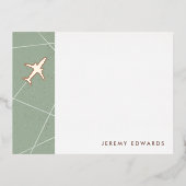 フォイルThe Jet Set旅行用文房具カード – Mint 箔招待状ポストカード (正面)