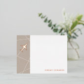 フォイルThe Jet Set Travel文房具カード – グレー 箔招待状ポストカード (立ち正面)