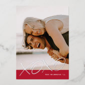 フォイルXOXOバレンタインデーカード – 赤 箔シーズンカード (正面)