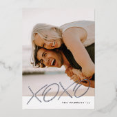 フォイルXOXOバレンタインデーカード – 黒 箔シーズンカード (正面)