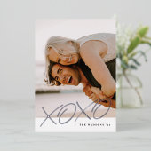 フォイルXOXOバレンタインデーカード – 黒 箔シーズンカード (立ち正面)