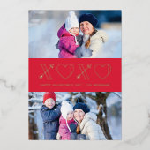 フォイルXs & Osバレンタインデー2フォトカード – 赤 箔招待状 (正面)