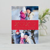 フォイルXs & Osバレンタインデー2フォトカード – 赤 箔招待状 (立ち正面)