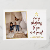 フォイルYou & Yours Boho 2フォトクリスマスホリデー 箔シーズンカード (正面)