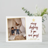 フォイルYou & Yours Boho 2フォトクリスマスホリデー 箔シーズンカード (立ち正面)