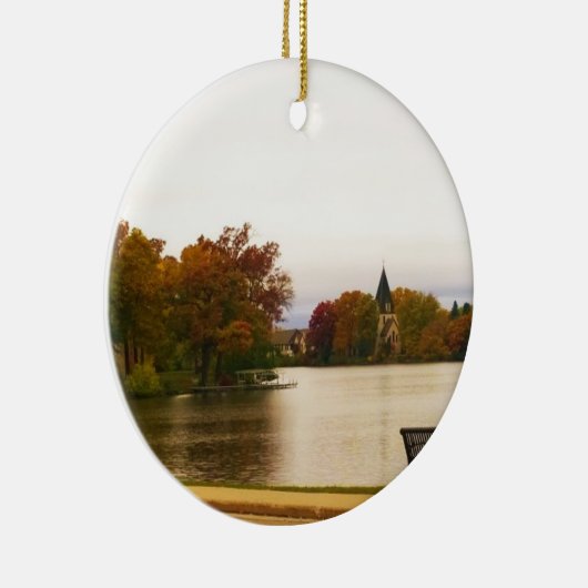 フォウラー湖の秋、WI セラミックオーナメント (右)