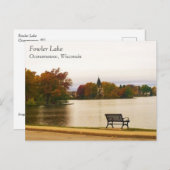 フォウラー湖の秋、WI ポストカード (正面/裏面)